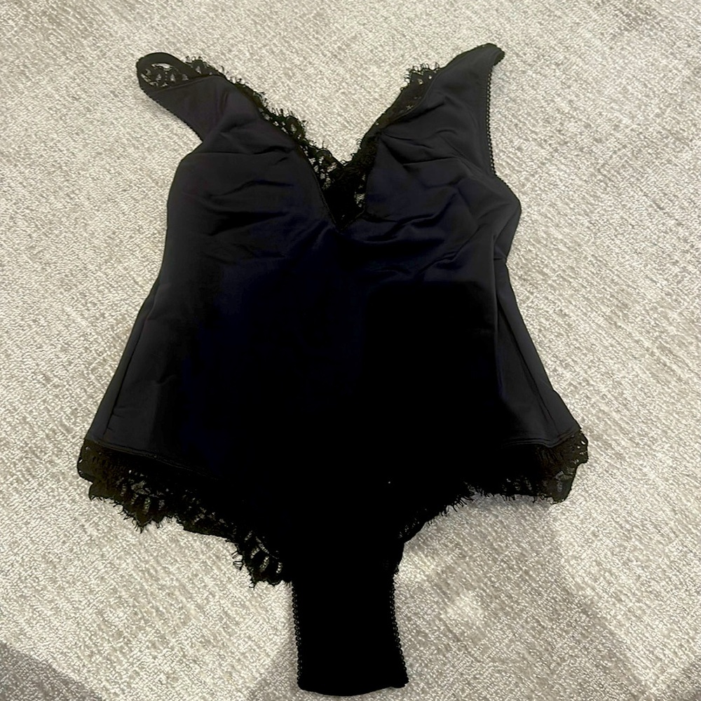 Lace trim bodysuit